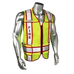 Radians Lhv-207-3G-Fir-R Fire Safety Vest, Lime Green With Red Trim