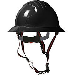 Pip 280-Ev6161-Ch-11 Jsp Full Brim Safety Helmet With Hdpe Shell, 4-Point Chinstrap, 6-Point Ratchet Suspension, Black