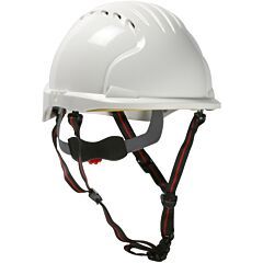 Pip 280-Ev6151Sv-Ch-10 Jsp Vented, Short Brim Safety Helmet With Hdpe Shell, 4-Point Chinstrap, 6-Point Ratchet Suspension, White