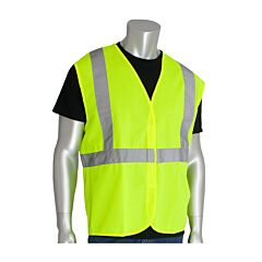 Pip 302-Wceng Ansi Type R Class 2 Value Vest, Solid, Hook & Loop, Hi-Vis