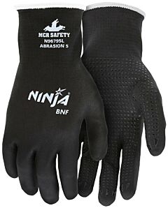 Mcr Safety N96795 Memphis Ninja Bnf Fully-Coated Nitrile Gloves, 15 Ga