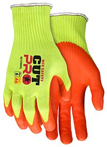 Mcr Safety 92720H Cut Pro A6 Gloves Lime Shell, Orange Nitrile Foam, Palm/Fingers, Ansi Cut Level A6, Abrasion 5