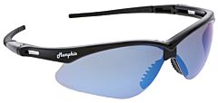 Mcr Safety Mp118 Safety Glasses, Memphis Mp1 Black Frame, Blue Mirror Lens