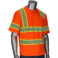 Pip 313-1650-Or/L R3 Two Tone T-Shirt Wicking Fabric Segmented Tape, 1 Pocket, Orange, Size Large