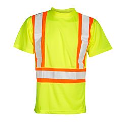 Kishigo 9120 Flat Stitch Panels Class 2 T-Shirt, Lime