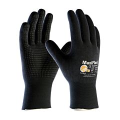 Pip 34-8745 Maxiflex Endurance Gloves, 15G Nylon, Fully Coated Black Microfoam Nitrile Dot, Class A2
