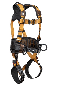 Falltech 7081B Advanced Comfortech Gel 3D Construction Belted Full Body Harness, Tongue Buckle Leg Adjustment
