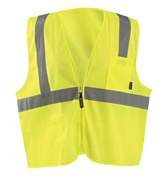Occunomix Eco-Imz Value Mesh Standard Vest W/Zipper, Polyester Mesh, Class 2