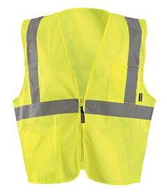 Occunomix Eco-Imzx Class 2 Mesh X Back Safety Vest With Zipper