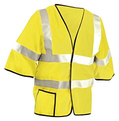 Occunomix Lux-Hscool3 Dual Stripe Half Sleeve Vest W/Hook & Loop, Mesh, Class 3