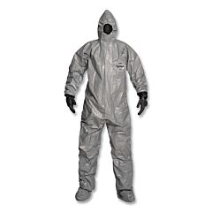 Dupont Tf199Tgylg0006Wg Tychem 6000 Coveralls With Hood, Gloves, Socks With Outer Boot Flaps, Size Large