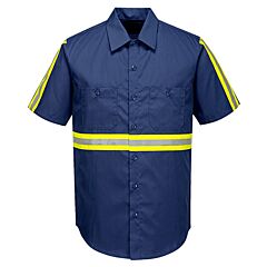 Portwest F124 Iona Work Shirt, Short Sleeve, Non-Ansi, Navy, Size 3X-Large