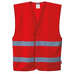 Portwest F474 Iona 2 Band Vest, Non-Ansi, Red , Size Large/X-Large