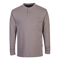 Portwest Fr32 Fr Antistatic Henley T-Shirt, Nfpa 2112, Grey, Size 4X-Large