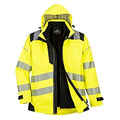 Portwest Pw365 Hi-Vis 3-1 Jacket, Class 3, Yellow/Black, Size Large