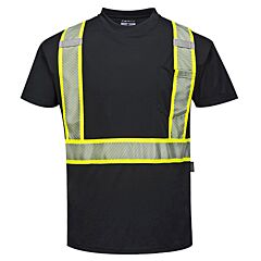 Portwest S396 Iona Plus T-Shirt, Short Sleeve, Black, Size Medium
