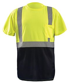Occunomix Lux-Ssetpbk Black Bottom T-Shirt W/Pocket, Birdseye, Class 2