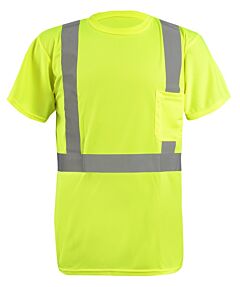 Occunomix Lux-Ssmtp2 High Visibility Micro Mesh T-Shirt, Class 2, Chest Pocket, Yellow