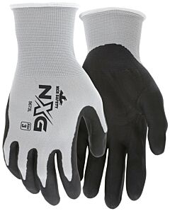 Mcr Safety 9673 Gloves, 13 Gauge Nylon Shell Black Foam Nitrile,
