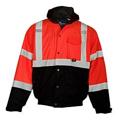 Kishigo Js132 Ripstop Bomber Jacket, Fluorescent Red