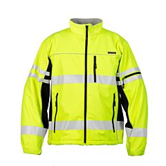 Kishigo Js137 Premium Black Series Soft Shell Water Resistant Jacket, Ansi 107 Type R, Class 3, Lime