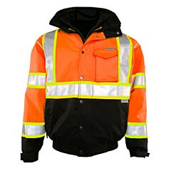 Kishigo Js120 Premium Brilliant Series Bomber Jacket, Orange, Class 3