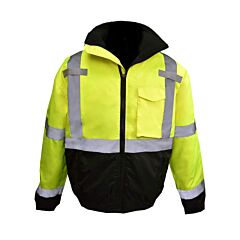 Radians Sj11Qb-3 Class 3 High Visibility Weatherproof Bomber Jacket With Quilted Built-In Liner