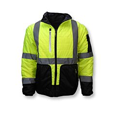Radians Sj510-3 Quilted Reversible Jacket With Zip-Off Sleeves, Type R, Class 3 (Class 2), Ansi 107-2015