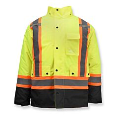 Radians Sj610B-3 Weatherproof Parka With Zip-Out Reversible Bomber Jacket, Class 3, Green