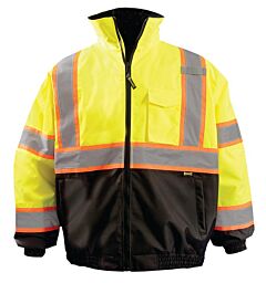 Occunomix Lux-350-Jb2 Value Black Bottom 2-In-1 Two Tone Bomber Jacket, Class 3, Yellow