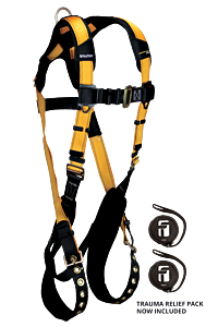 Falltech 7021 Journeyman Flex Standard Harness, Non-Belted Fbh Steel 1D Tb Legs Mb Chest