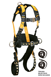 Falltech 7035 Journeyman Flex Steel Construction Harness, Belted Fbh Steel 3D Tb Legs Mb Chest