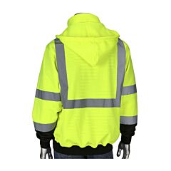 Pip 323-1385B Ansi Type R Class 3 Full Zip Hooded Sweatshirt With Black Bottom