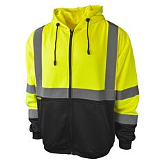 Radians Sj01B-3 Class 3 Color Blocked Hooded Sweatshirt, Black Bottom
