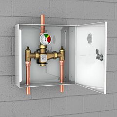 Guardian G6021 Mixing Valve, 13 Gpm, Lead Free, Surface Mounted Powder Coated Steel Cabinet