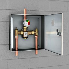 Guardian G6022 Mixing Valve, 13 Gpm, Lead Free, Surface Mounted Stainless Steel Cabinet