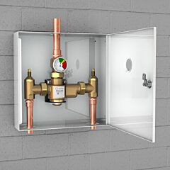 Guardian G6041 Mixing Valve, 50 Gpm, Lead Free, Surface Mounted Powder Coated Steel Cabinet