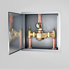 Guardian G6044 Mixing Valve, 50 Gpm, Lead Free, Recess Mounted Stainless Steel Cabinet