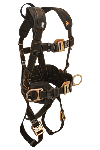 Falltech 8081 Arc Flash Nylon Construction Harness, Belted Fbh Dorsal Loop, Hip Ds Qc Legs/Qc Chest With Leather