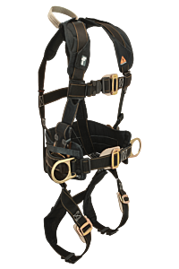 Falltech 8084 Arc Flash Nylon Construction Harness, Belted Fbh Dorsal Loop, Hip Ds Mb Legs/Mb Chest With Leather
