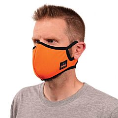 Ergodyne 48867 Skullerz 8802F(X)-C Contoured Face Mask With Filter, Case Of 120, Orange, Size Small/Medium