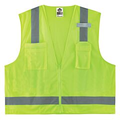Ergodyne 24505 Glowear 8249Z-S Economy Surveyors Vest Class 2, Lime, Size X-Large