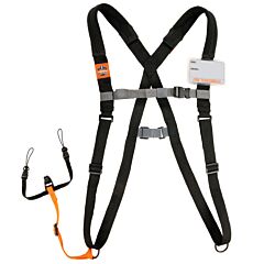 Ergodyne 19188 Squids 3138S Barcode Padded Scanner Harness Lanyard, Black, Size Small
