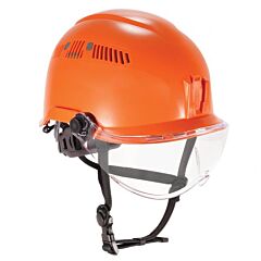 Ergodyne 60221 Skullerz 8975V Class C Safety Helmet With Visor, Orange, Anti-Fog Clear Lens