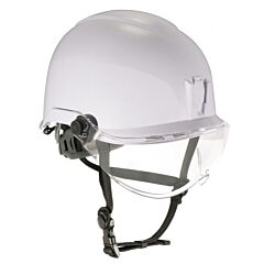 Ergodyne 60215 Skullerz 8974V Class E Safety Helmet With Visor, White, Anti-Fog Clear Lens