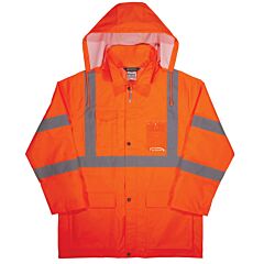Ergodyne 24369 Glowear 8366 Lightweight Hi-Vis Rain Jacket, Type R, Class 3, Orange, Size 5X-Large