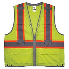 Ergodyne 24179 Glowear 8231Tv Hi-Vis Tool Tethering Safety Vest, Type R Class 2, Lime, Size 4Xl/5Xl