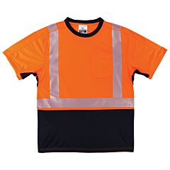 Ergodyne 23516 Glowear 8283Bk Performance Hi-Vis T-Shirt Black Bottom, Orange, Size 2X-Large