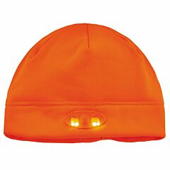 Ergodyne 16804 N-Ferno 6804 Skull Cap Beanie Hat With Led Lights, Orange