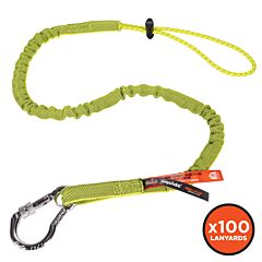 Ergodyne 19205 Squids 3100-100Pk Single Carabiner Tool Lanyard, Case Of 100, Lime, 35-42"